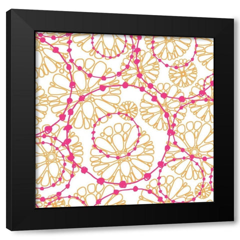 Daisy Chain VIII Black Modern Wood Framed Art Print with Double Matting by Benyon, Ali