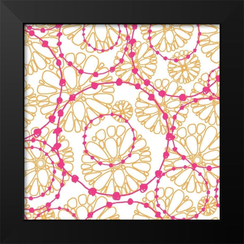 Daisy Chain VIII Black Modern Wood Framed Art Print by Benyon, Ali