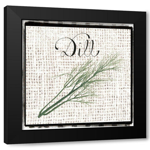 Burlap Herbs III Black Modern Wood Framed Art Print by Popp, Grace