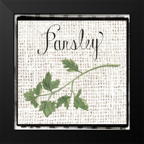 Burlap Herbs IV Black Modern Wood Framed Art Print by Popp, Grace