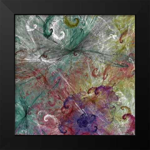 Spinout Tiles III Black Modern Wood Framed Art Print by Burghardt, James