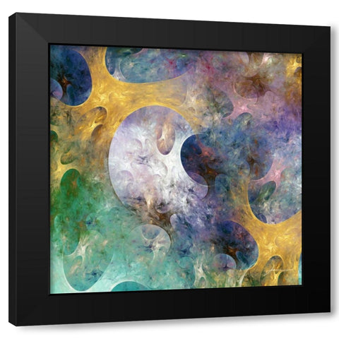 Lunar Tiles I Black Modern Wood Framed Art Print with Double Matting by Burghardt, James