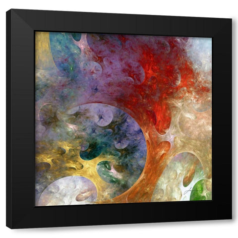Lunar Tiles II Black Modern Wood Framed Art Print by Burghardt, James