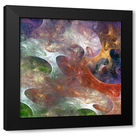 Lunar Tiles III Black Modern Wood Framed Art Print with Double Matting by Burghardt, James