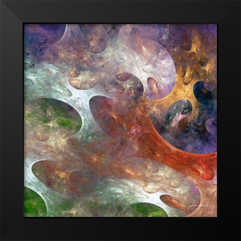 Lunar Tiles III Black Modern Wood Framed Art Print by Burghardt, James