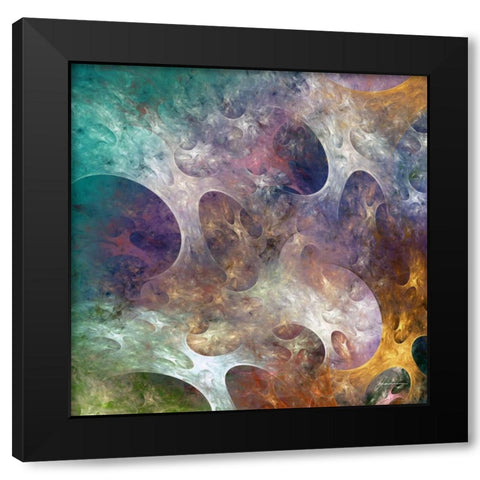 Lunar Tiles IV Black Modern Wood Framed Art Print with Double Matting by Burghardt, James