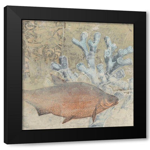 Coastal Cameo IV Black Modern Wood Framed Art Print with Double Matting by Vess, June Erica