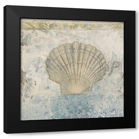 Coastal Cameo V Black Modern Wood Framed Art Print by Vess, June Erica