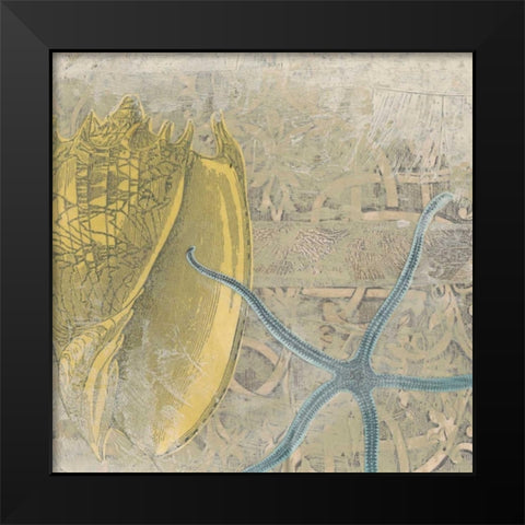 Coastal Cameo VII Black Modern Wood Framed Art Print by Vess, June Erica