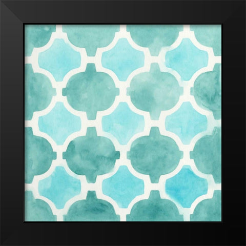 Watercolor Tile II Black Modern Wood Framed Art Print by Vess, June Erica