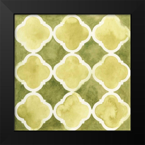 Watercolor Tile IV Black Modern Wood Framed Art Print by Vess, June Erica