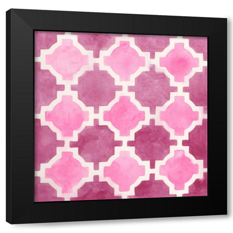 Watercolor Tile V Black Modern Wood Framed Art Print by Vess, June Erica