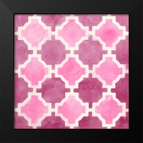 Watercolor Tile V Black Modern Wood Framed Art Print by Vess, June Erica