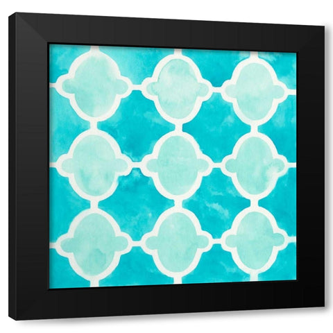 Watercolor Tile VI Black Modern Wood Framed Art Print by Vess, June Erica