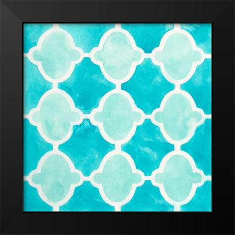 Watercolor Tile VI Black Modern Wood Framed Art Print by Vess, June Erica