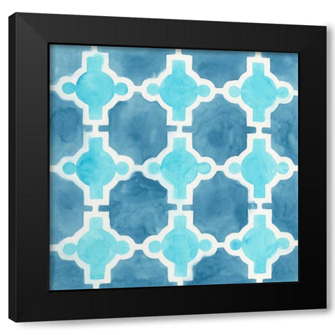 Watercolor Tile VII Black Modern Wood Framed Art Print with Double Matting by Vess, June Erica
