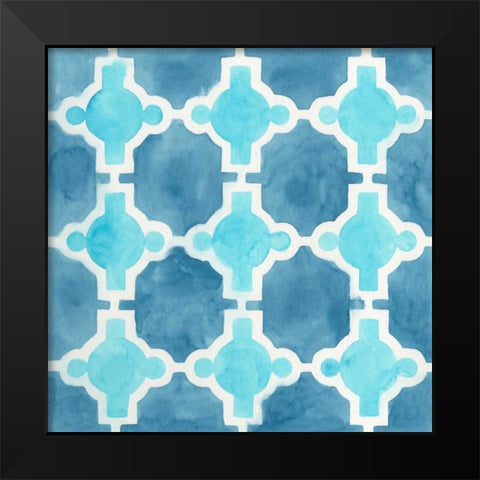 Watercolor Tile VII Black Modern Wood Framed Art Print by Vess, June Erica