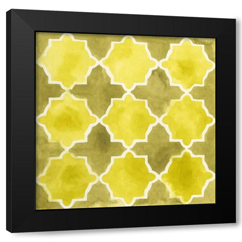 Watercolor Tiles VIII Black Modern Wood Framed Art Print by Vess, June Erica