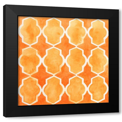 Watercolor Tiles IX Black Modern Wood Framed Art Print by Vess, June Erica
