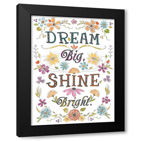 Happy Sentiments I Black Modern Wood Framed Art Print by Vess, June Erica