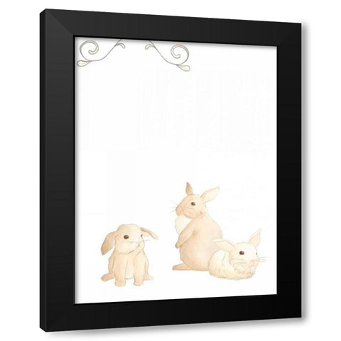 Baby Animals I Black Modern Wood Framed Art Print with Double Matting by Vess, June Erica