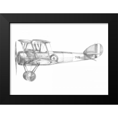 Technical Flight V Black Modern Wood Framed Art Print by Harper, Ethan