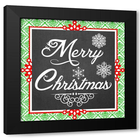 Let it Snow I Black Modern Wood Framed Art Print by Vess, June Erica