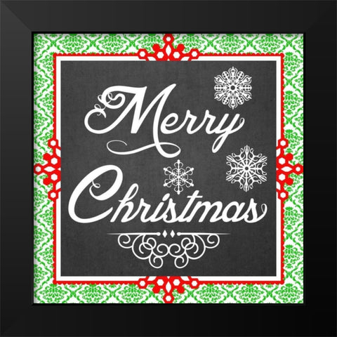 Let it Snow I Black Modern Wood Framed Art Print by Vess, June Erica