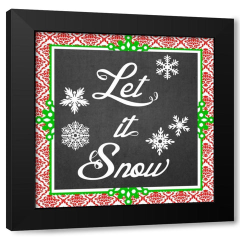 Let it Snow II Black Modern Wood Framed Art Print by Vess, June Erica