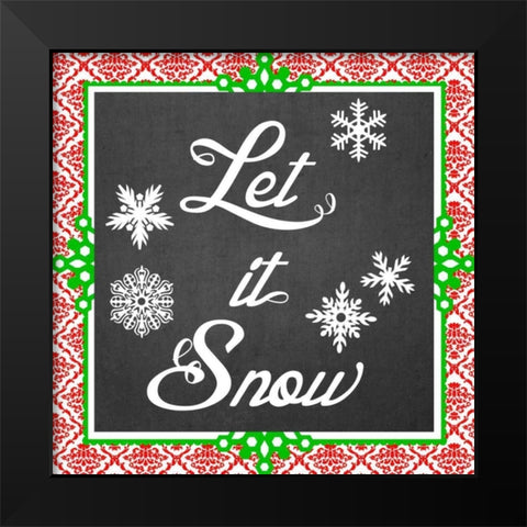 Let it Snow II Black Modern Wood Framed Art Print by Vess, June Erica