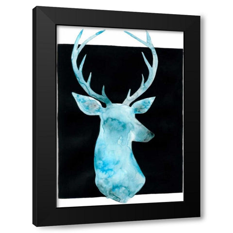 White Tail Bust I Black Modern Wood Framed Art Print with Double Matting by Popp, Grace