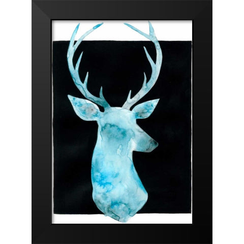 White Tail Bust I Black Modern Wood Framed Art Print by Popp, Grace