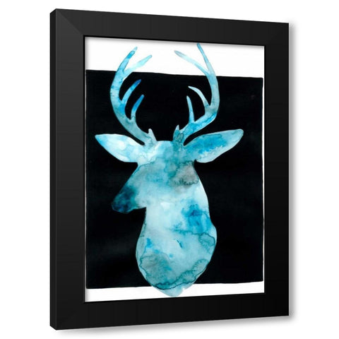 White Tail Bust II Black Modern Wood Framed Art Print with Double Matting by Popp, Grace