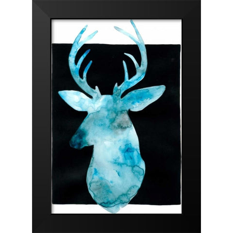 White Tail Bust II Black Modern Wood Framed Art Print by Popp, Grace