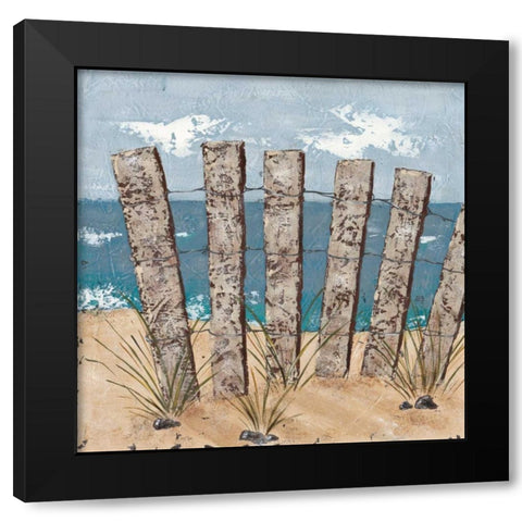 Beach Scene Triptych I Black Modern Wood Framed Art Print with Double Matting by Reynolds, Jade