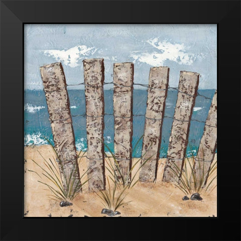 Beach Scene Triptych I Black Modern Wood Framed Art Print by Reynolds, Jade