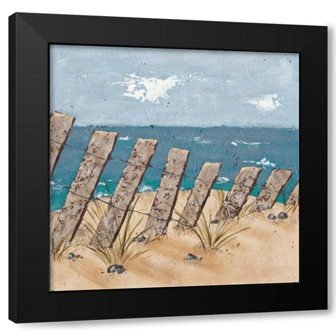 Beach Scene Triptych II Black Modern Wood Framed Art Print by Reynolds, Jade