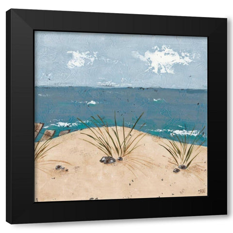 Beach Scene Triptych III Black Modern Wood Framed Art Print by Reynolds, Jade