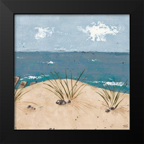 Beach Scene Triptych III Black Modern Wood Framed Art Print by Reynolds, Jade