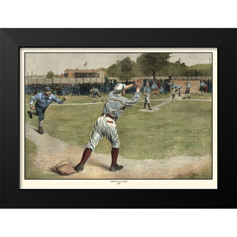 Thrown out on 2nd 1887 Black Modern Wood Framed Art Print by Gaul