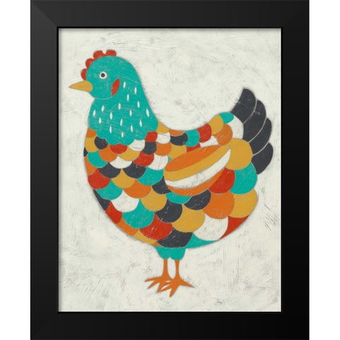 Country Chickens II Black Modern Wood Framed Art Print by Zarris, Chariklia