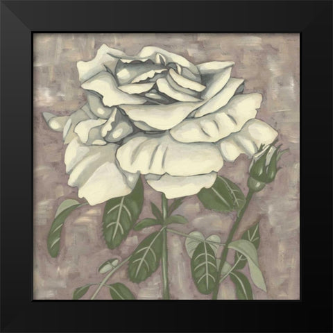 Silver Rose I Black Modern Wood Framed Art Print by Zarris, Chariklia