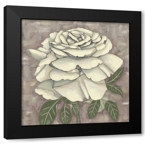 Silver Rose II Black Modern Wood Framed Art Print with Double Matting by Zarris, Chariklia