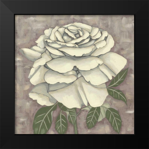 Silver Rose II Black Modern Wood Framed Art Print by Zarris, Chariklia