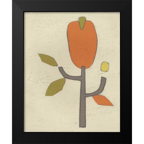 Simple Stems I Black Modern Wood Framed Art Print by Vess, June Erica