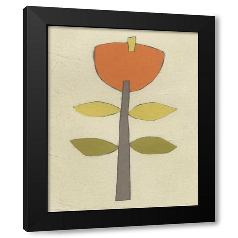 Simple Stems V Black Modern Wood Framed Art Print by Vess, June Erica
