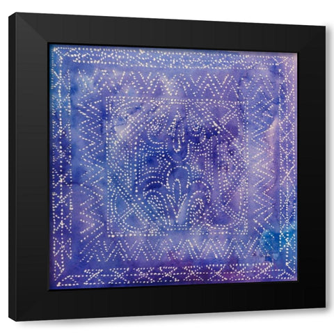 Batik Nebula II Black Modern Wood Framed Art Print with Double Matting by Popp, Grace