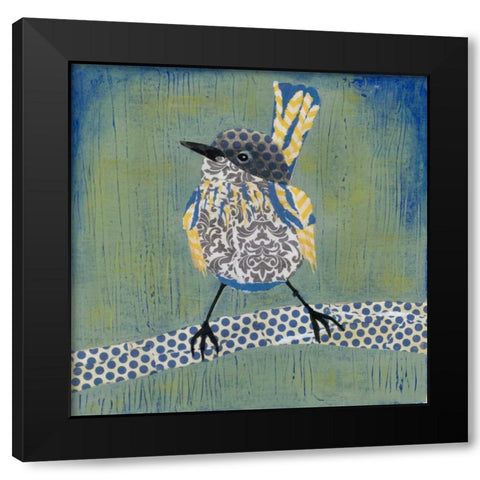 Patchwork Wren I Black Modern Wood Framed Art Print with Double Matting by Popp, Grace