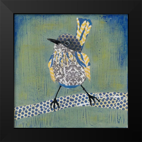 Patchwork Wren I Black Modern Wood Framed Art Print by Popp, Grace