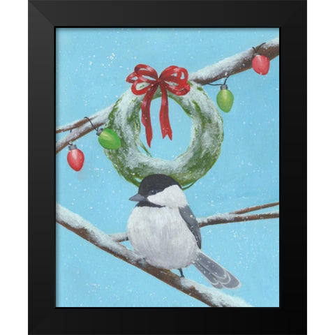 Chickadee Christmas III 2-Up Black Modern Wood Framed Art Print by Popp, Grace